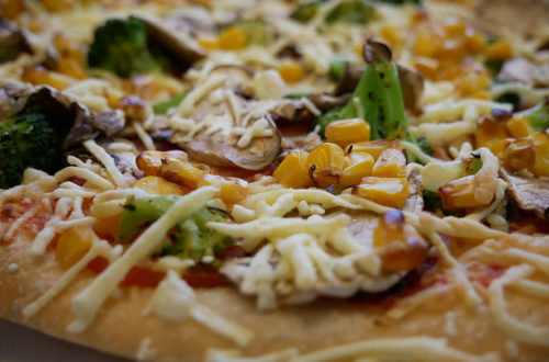 Vegane Pizza von Hallo Pizza! Nahaufnahme