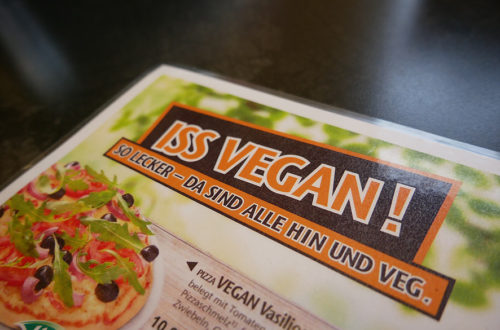 Iss vegan-Karte Ausschnitt von Hallo Pizza!